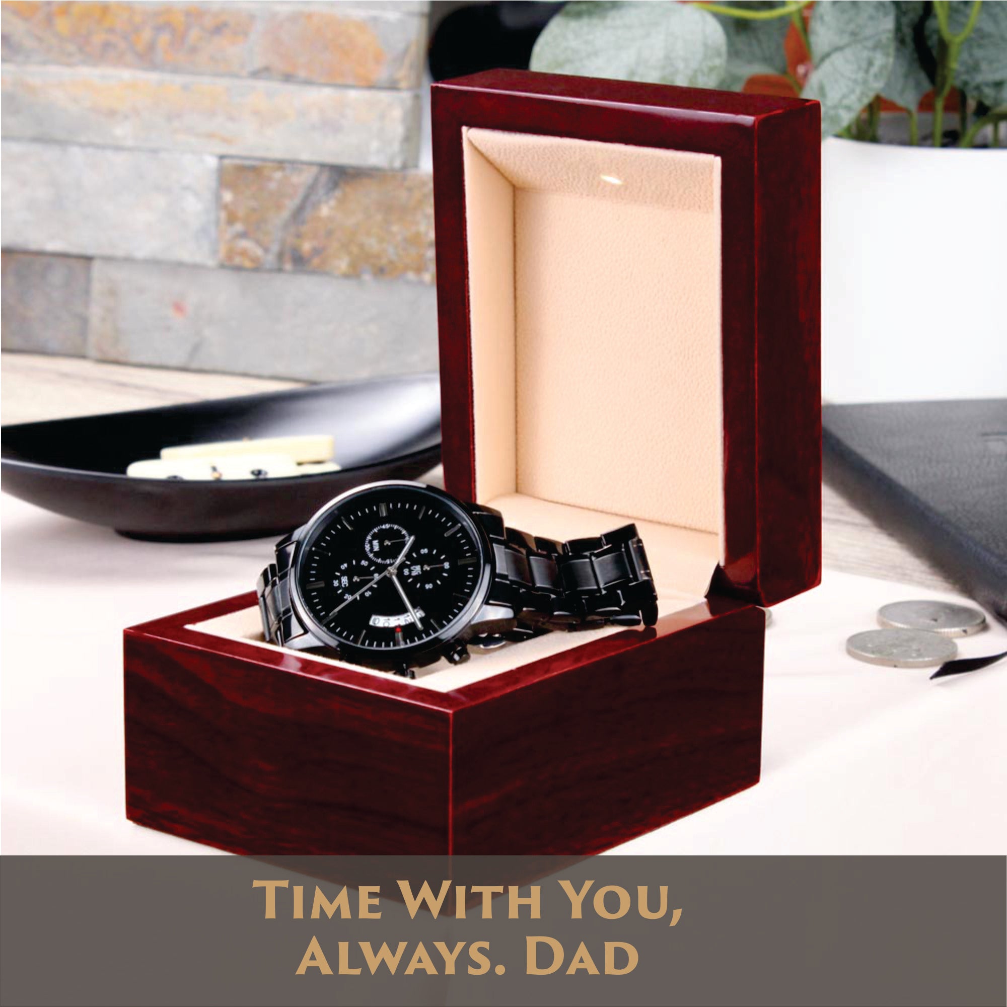 To Dad — Your Words on His Wrist | Engraved Luxury Chronograph Watch