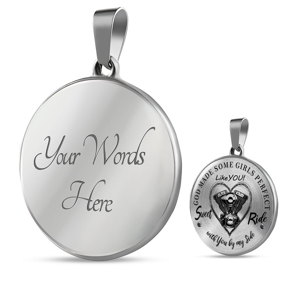 To my Wife Future Wife Ride Partner - God Made Some Girls Perfect - Sweet Ride - Perfect Pendant Necklace