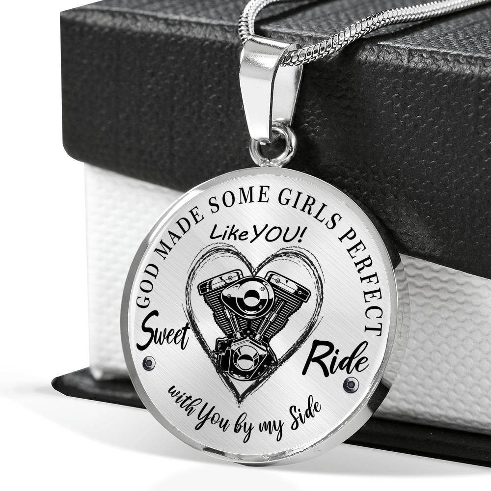 To my Wife Future Wife Ride Partner - God Made Some Girls Perfect - Sweet Ride - Perfect Pendant Necklace