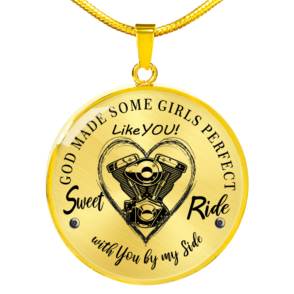 To my Wife Future Wife Ride Partner - God Made Some Girls Perfect - Sweet Ride - Perfect Pendant Necklace