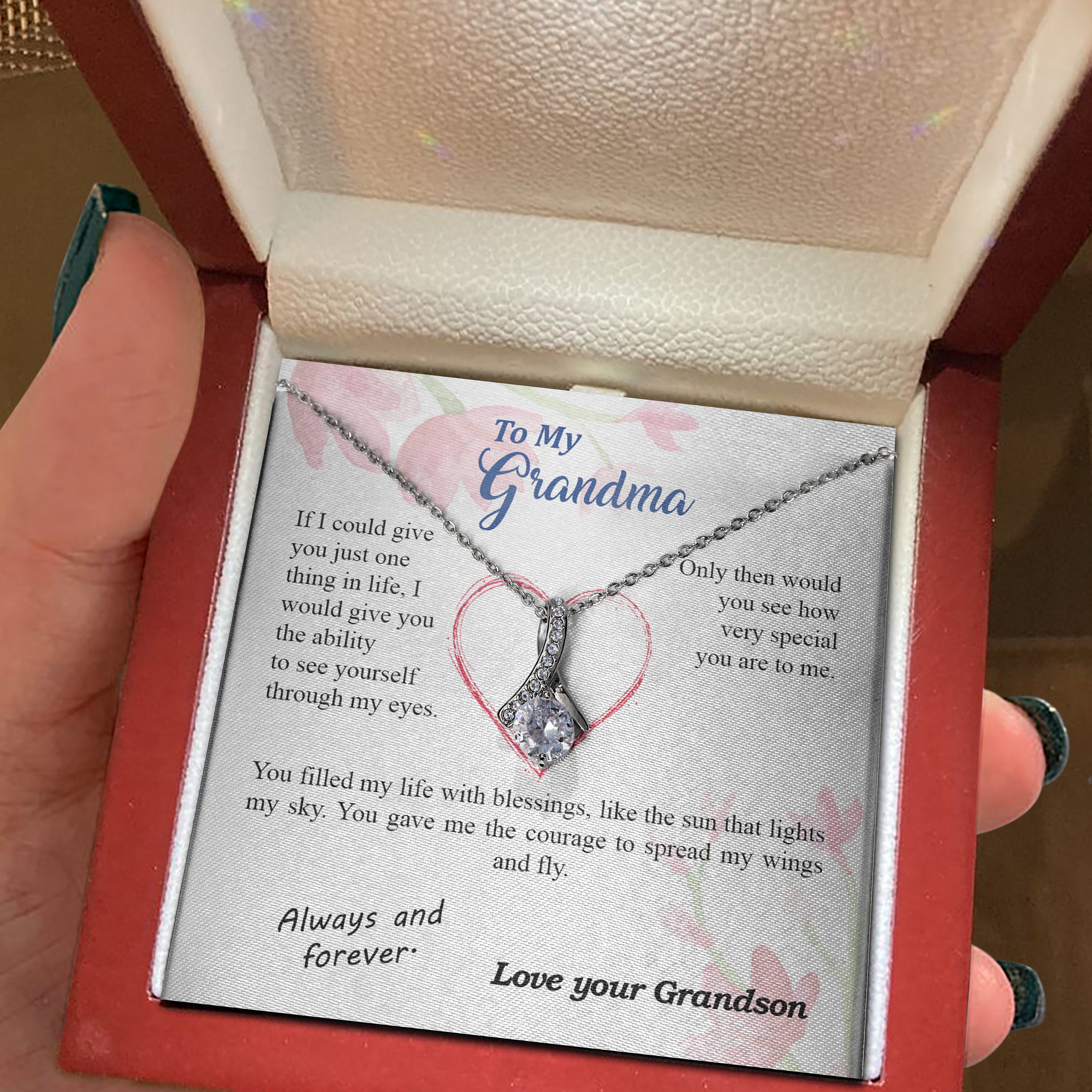 Mothers Day Gift from Grandson - Alluring Beauty Necklace