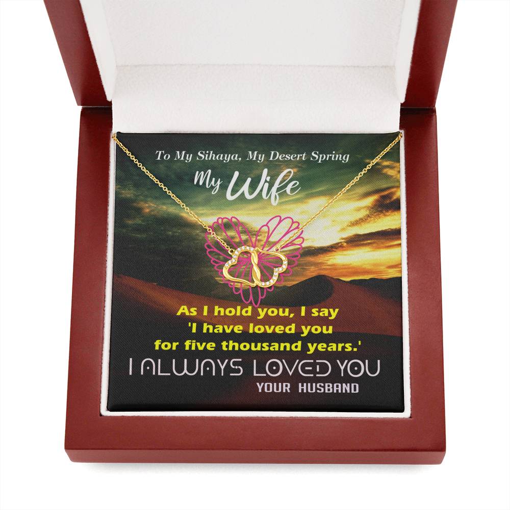 To my Wife - My Desert Spring Always Love You - Dune Chani - - Everlasting Love - Solid Gold Real Diamonds -Free Shipping