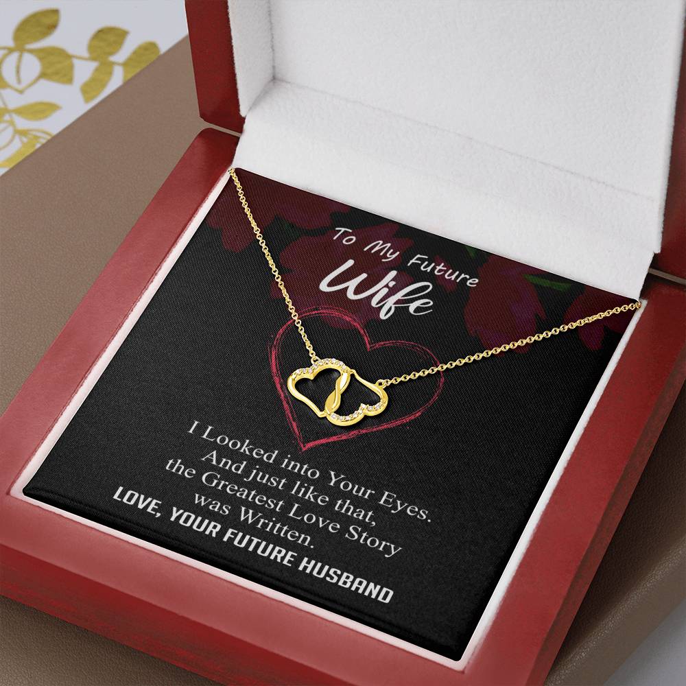 To my Future Wife - Greatest Love Story - Everlasting Love - Solid Gold Real Diamonds -Free Shipping