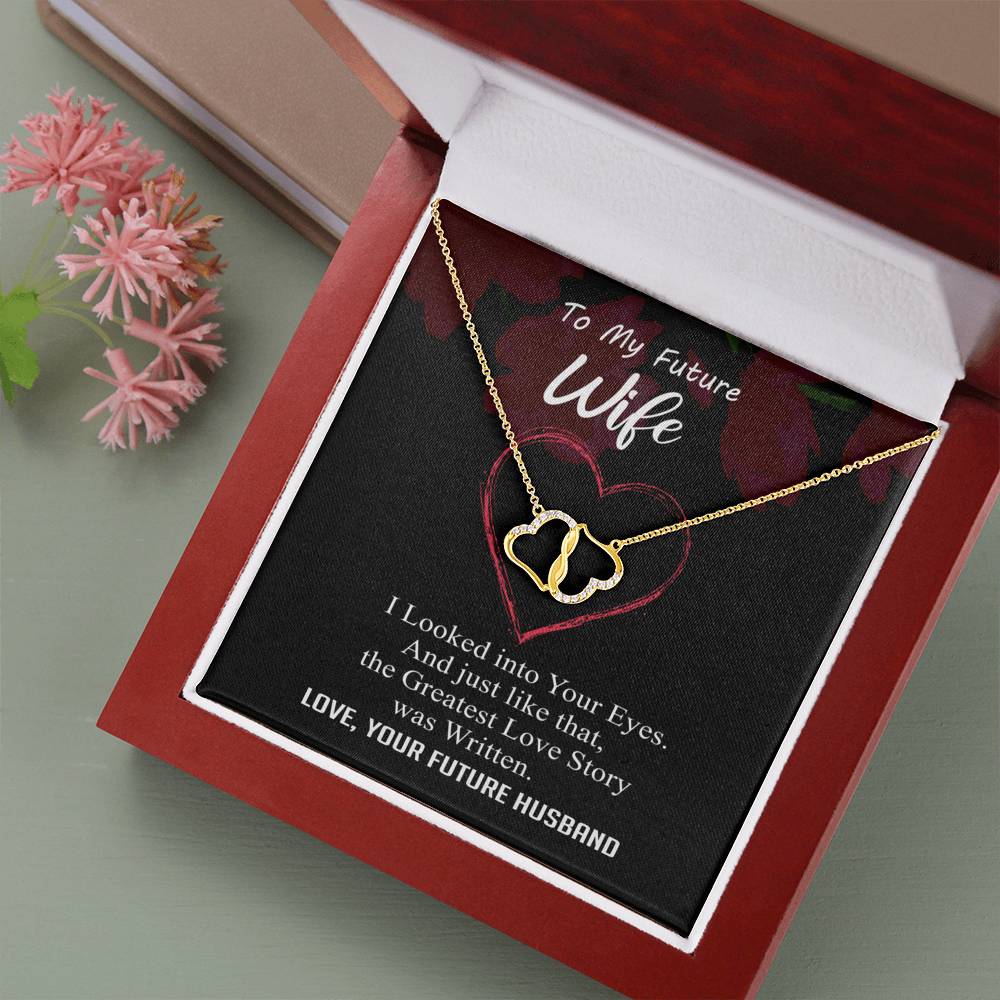 To my Future Wife - Greatest Love Story - Everlasting Love - Solid Gold Real Diamonds -Free Shipping