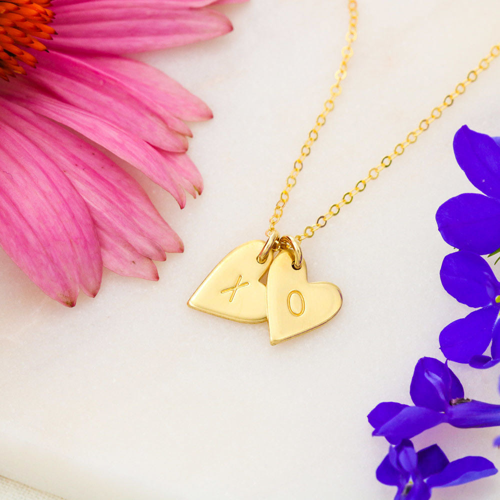 To my future Mom - Sweetest Hearts Love Necklace with Stamped Letter Hearts - from Baby